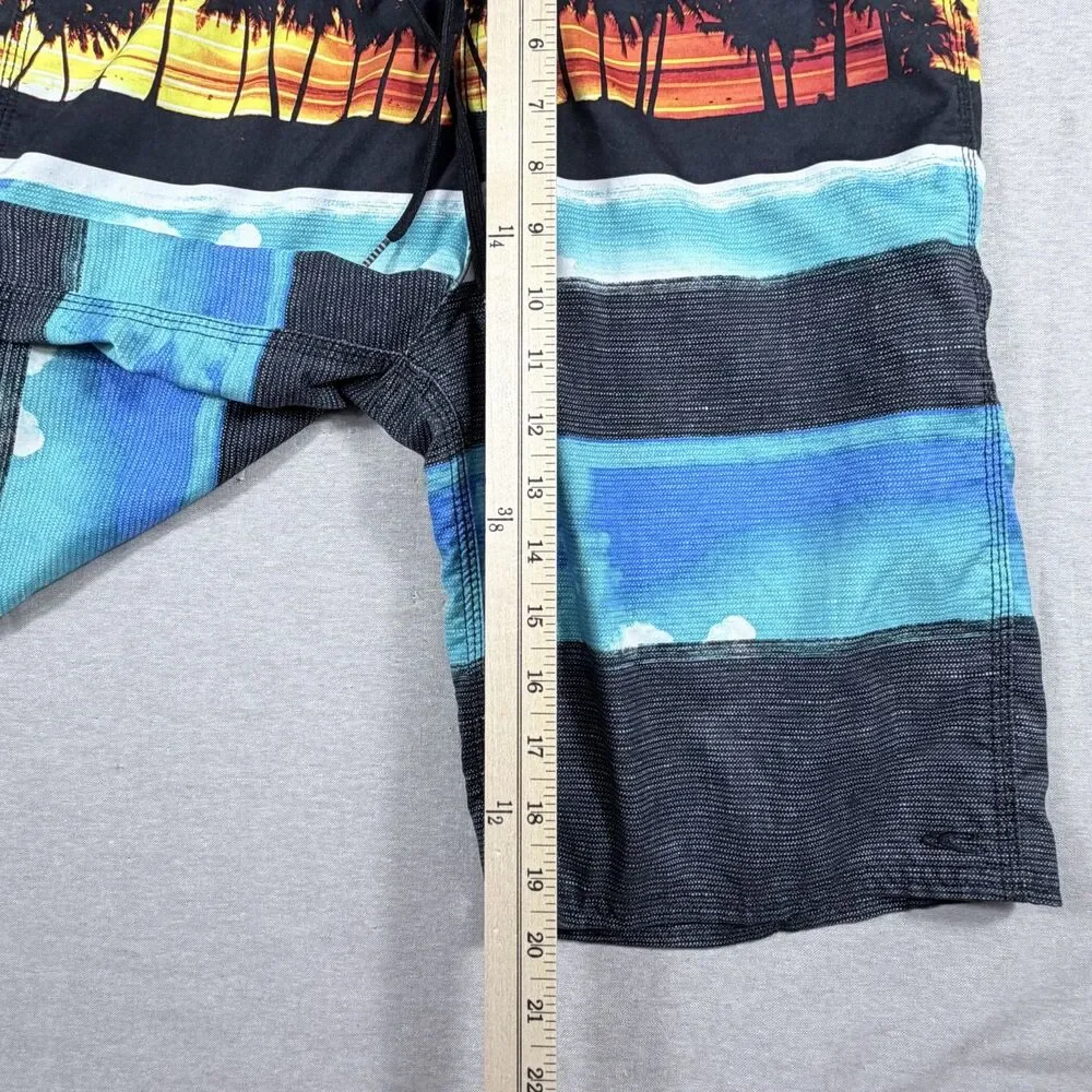 ONeill Board Surf Swim Short Sunset Beach Orange Blue Black Men Size 29 Tropical